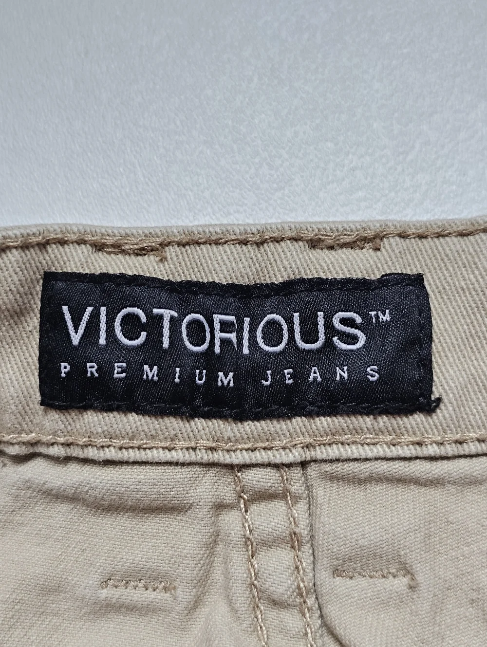 Victorious Premium Khaki Slim Straight Jeans Mens W36 L32 Stretch